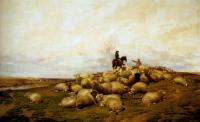 Thomas Sidney Cooper - A shepherd With His Flock